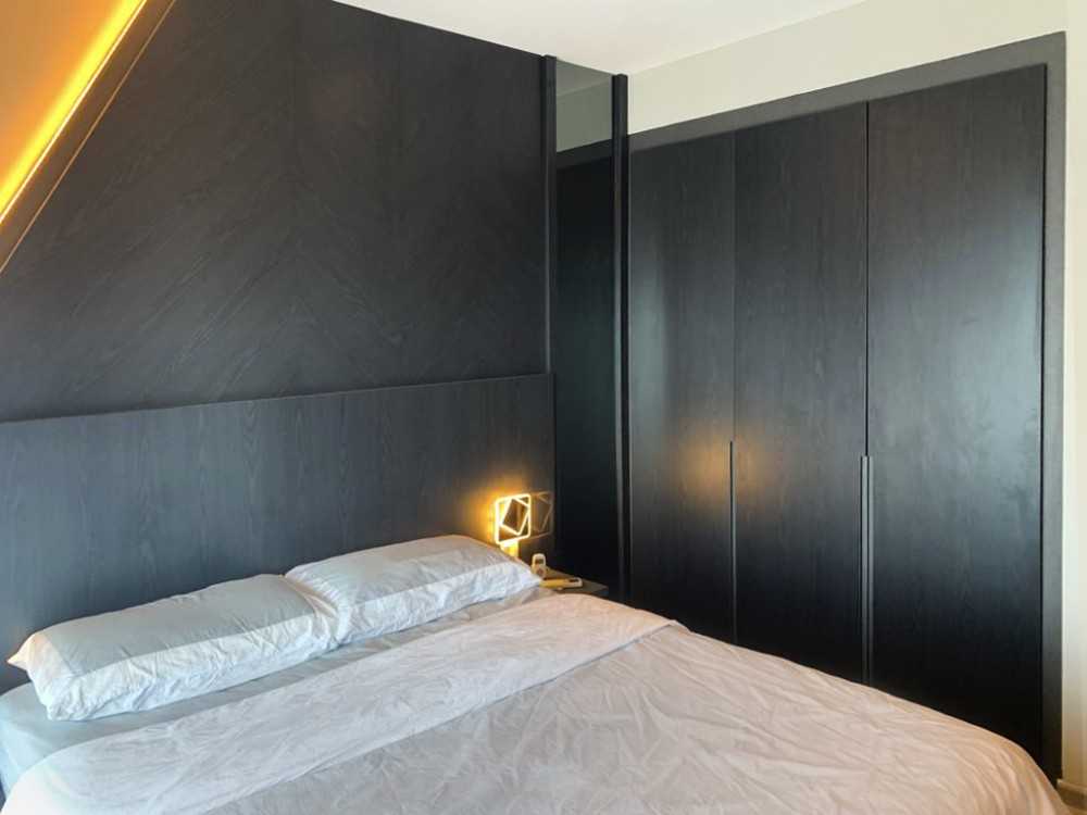 Modern Bedroom with Wardrobe and Bedside Table