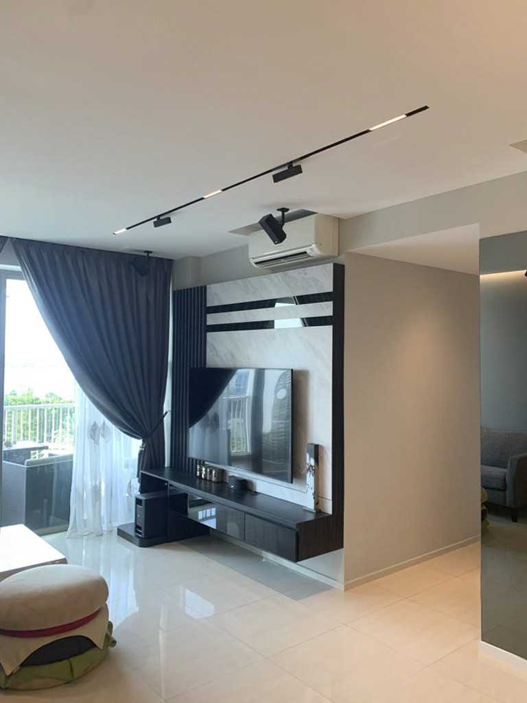 Modern Living Room with Feature Wall and Window Seat