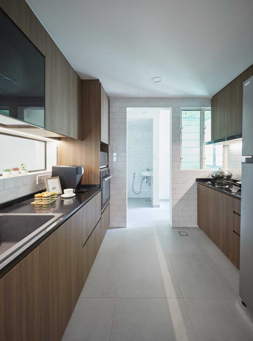 Scandinavian Kitchen with Kitchen Window and Wardrobe