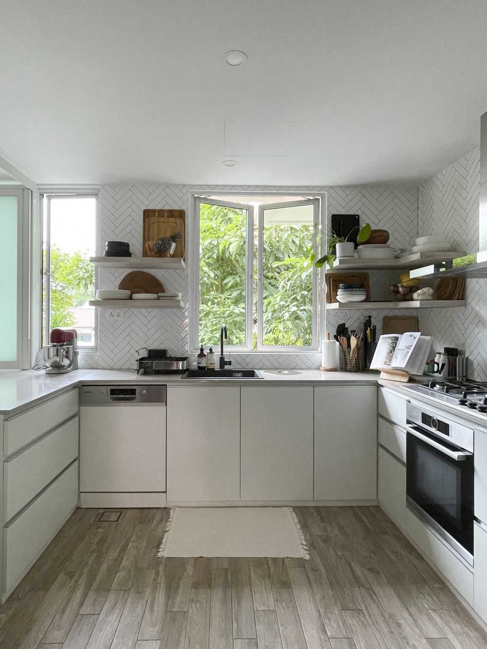 Scandinavian Kids Room with Kitchen Window and Kitchen Accessories