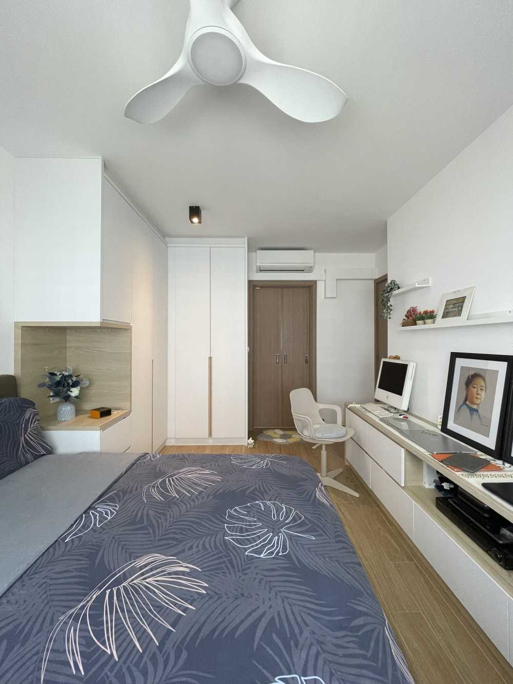 Scandinavian Bedroom with Wardrobe and Storage Cabinets