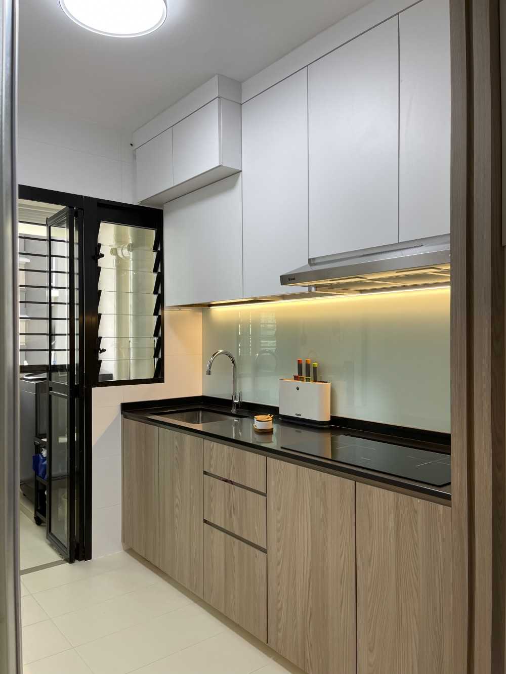 Scandinavian Kitchen with Kitchen Window and Wardrobe