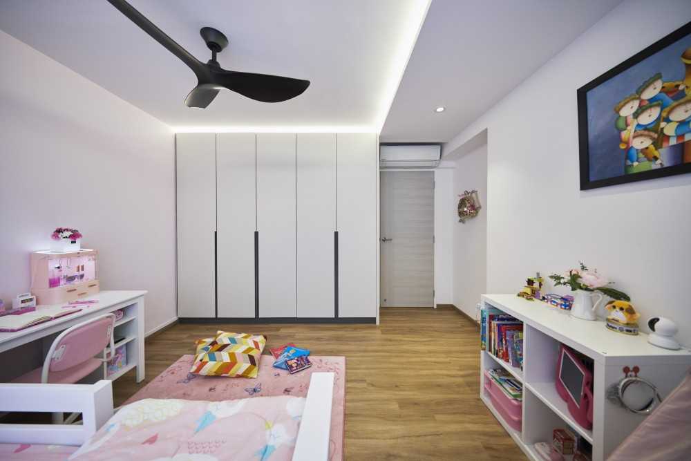 Modern Kids Room with Wardrobe and Desk