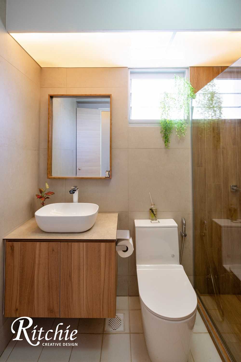 Minimalist Bathroom with Mirror and Ceiling Light