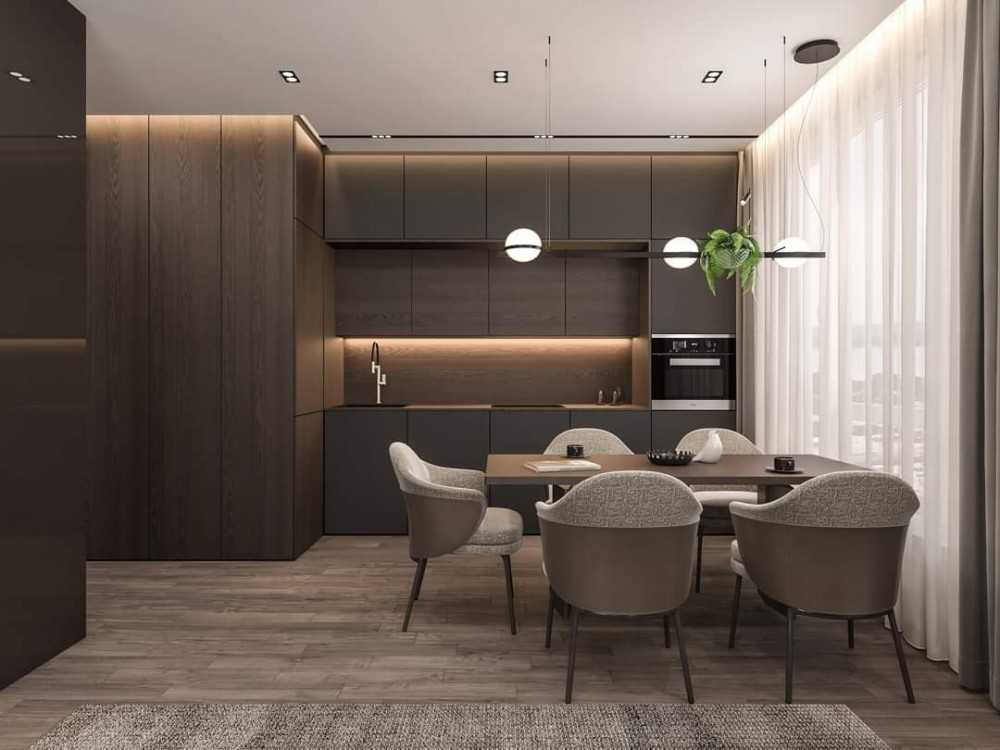 Contemporary Kitchen with Countertop and Vinyl Flooring