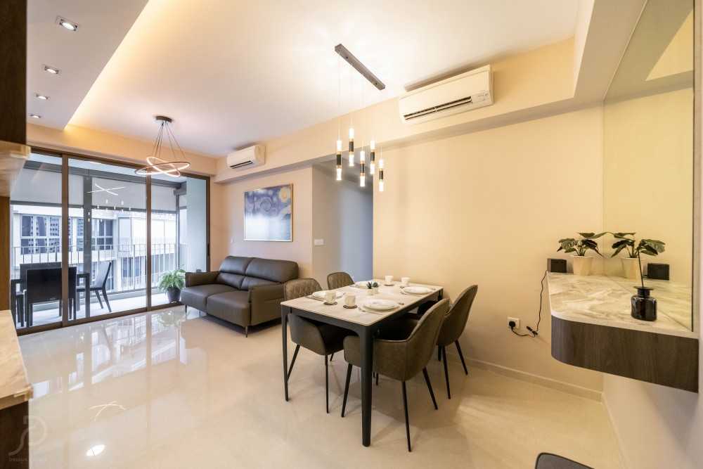 Contemporary Dining Room with Downlights and Dining Table