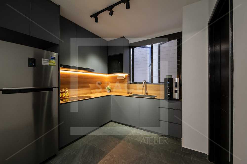 Modern Kitchen with Kitchen Window and Cupboard