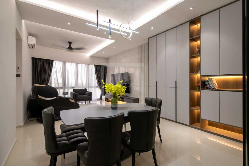 Modern Living Room with TV Console and Feature Wall