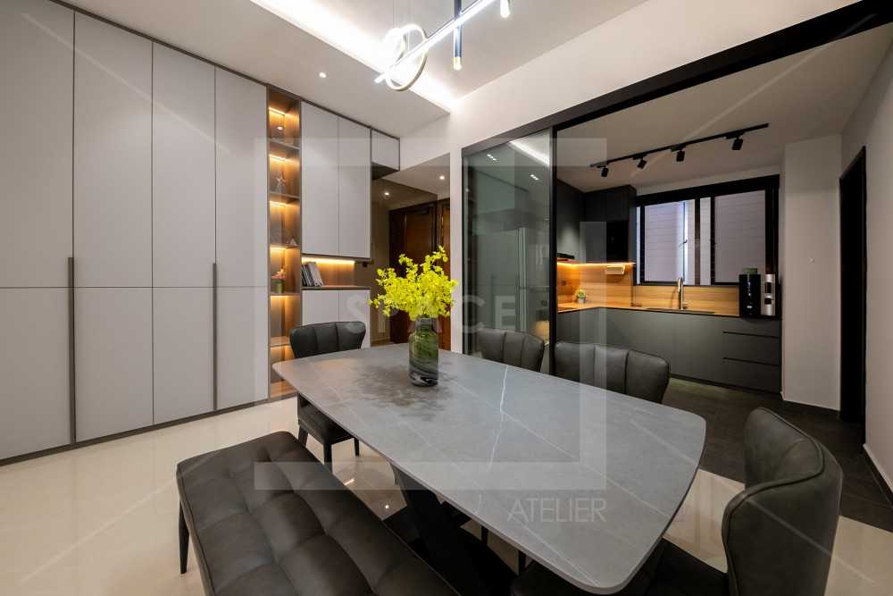 Modern Living Room with TV Console and Feature Wall