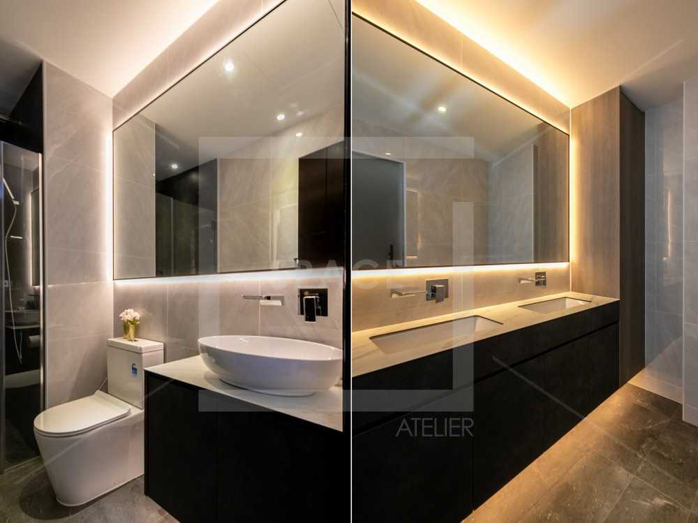 Modern Bathroom with Mirror and Shower Screen