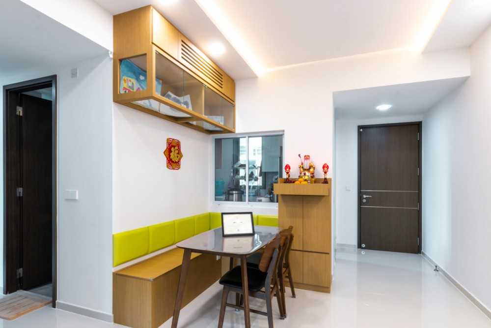 Modern Dining Room with Cove Lighting and Downlights