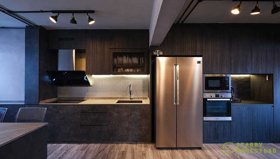 Industrial Kitchen with Mosaic and Dishwasher