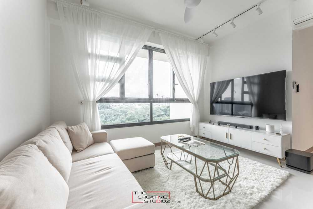 Minimalist Living Room with TV Console and Sofa