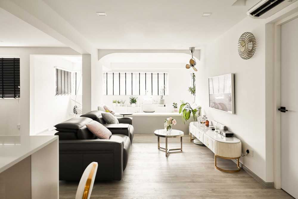Modern Living Room with Settee and Ceiling Light