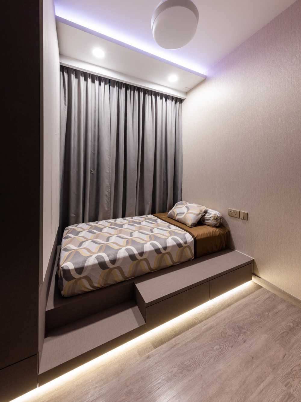 Transitional Bedroom with Cove Lighting and Wardrobe