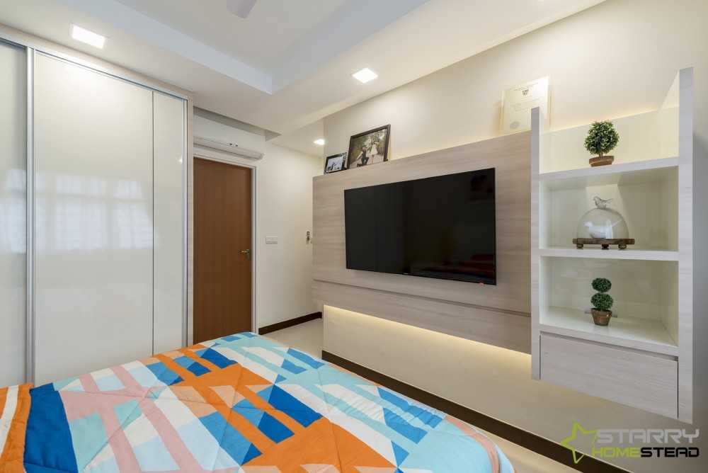 Modern Bedroom with Feature Wall and Wardrobe