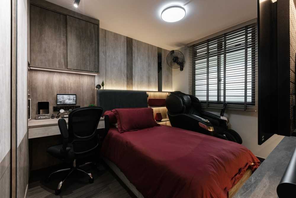 Contemporary Bedroom with TV Console and Wardrobe