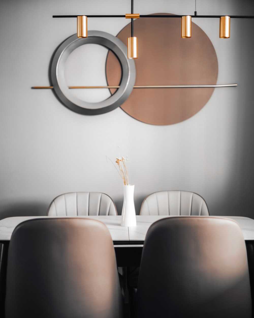 Contemporary Dining Room with Dining Table and Tableware