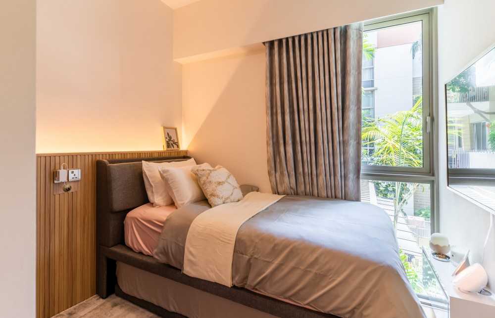 Modern Bedroom with Platform Bed and Sideboard