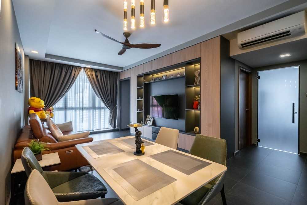 Modern Living Room with TV Console and TV