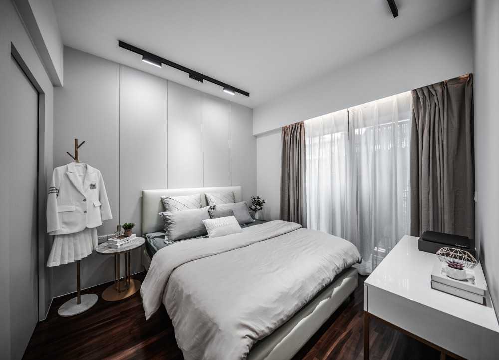 Contemporary Bedroom with Closet and Bedside Table
