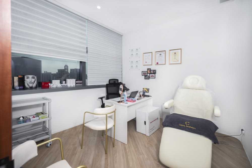 Minimalist Office with Desk and Storage Cabinets