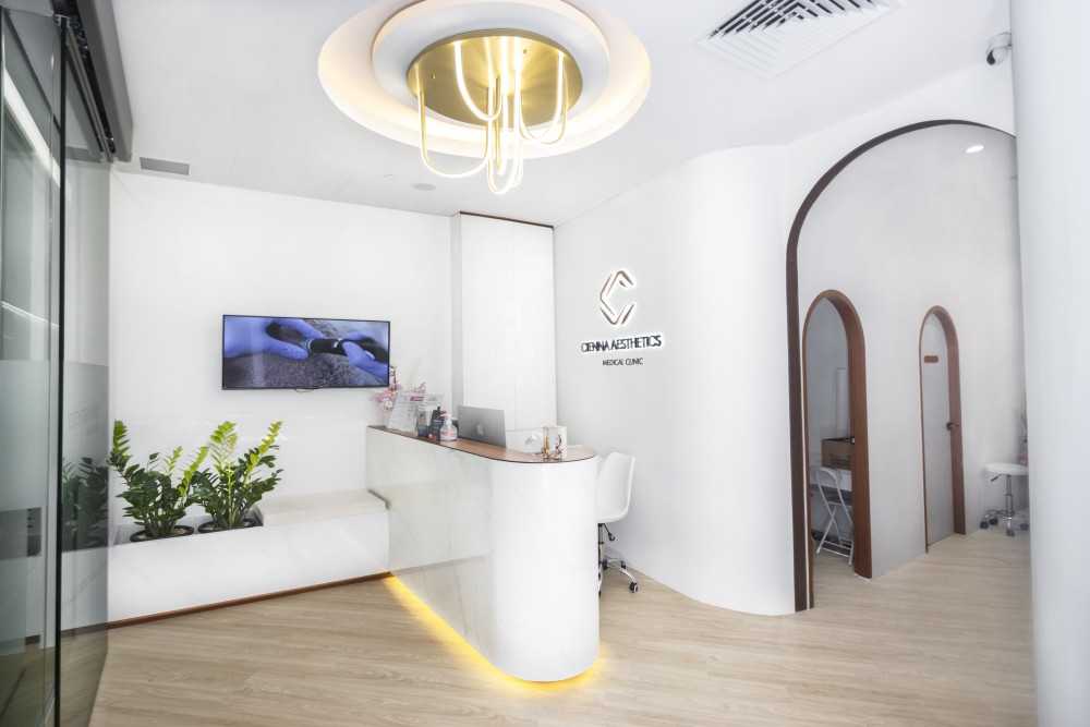 Minimalist Office with Cove Lighting and Lighting
