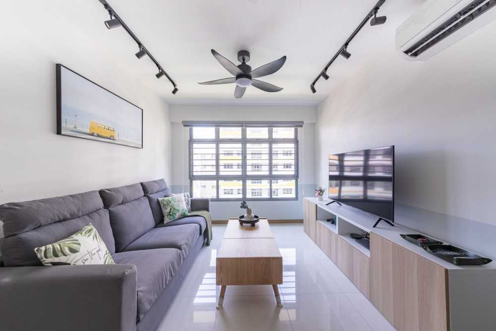 Minimalist Living Room with TV Console and Sofa