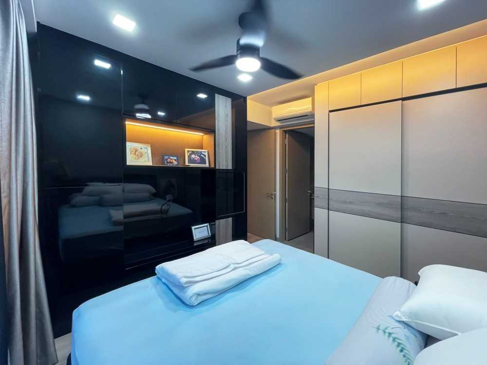 Modern Bedroom with TV Console and Wardrobe