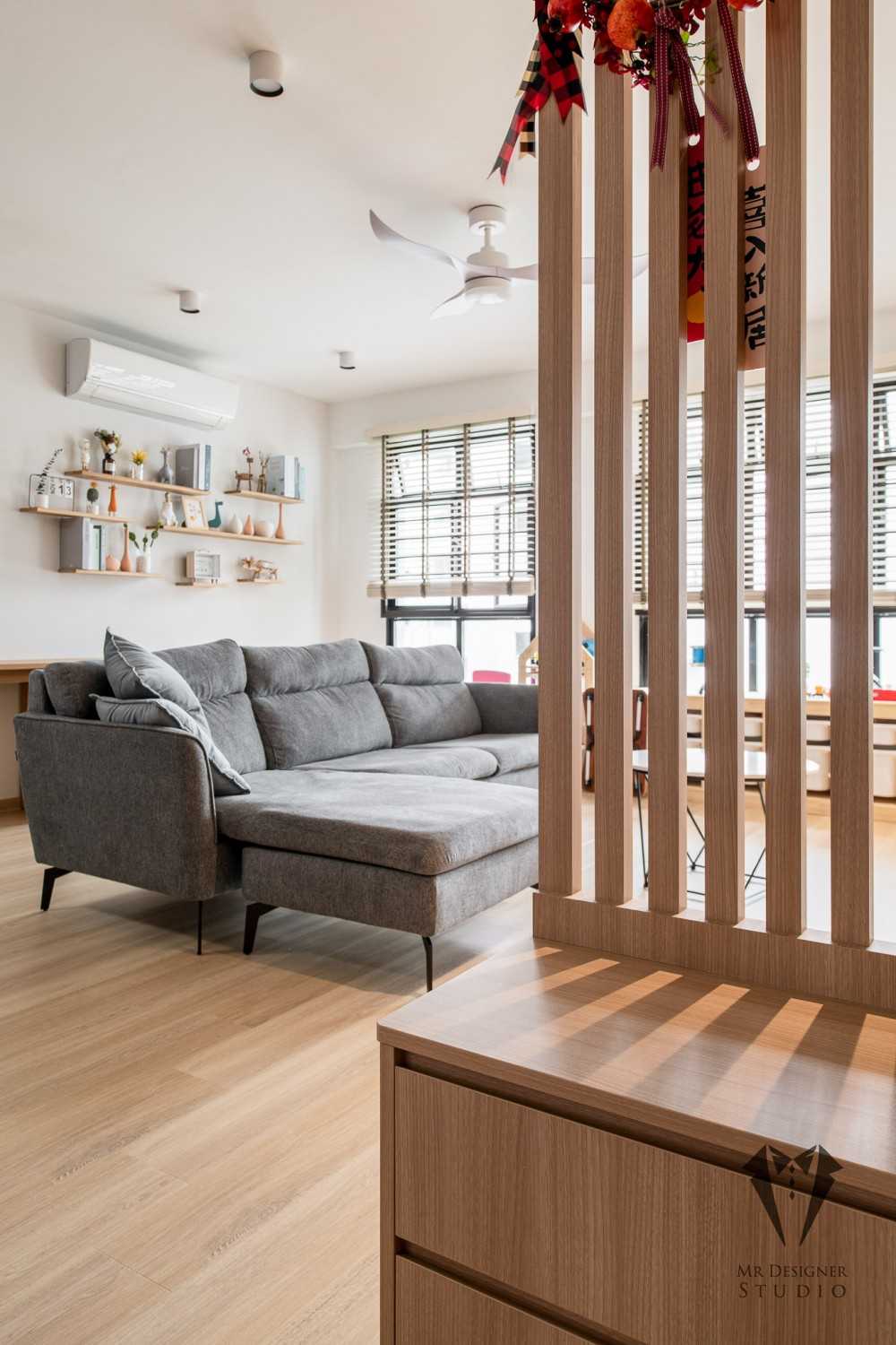 Scandinavian Living Room with Settee and Vinyl Flooring