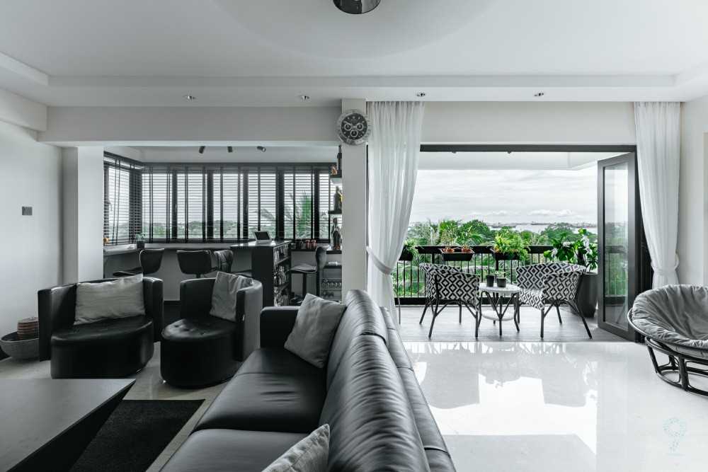 Modern Living Room with Settee and Homogeneous Tiles