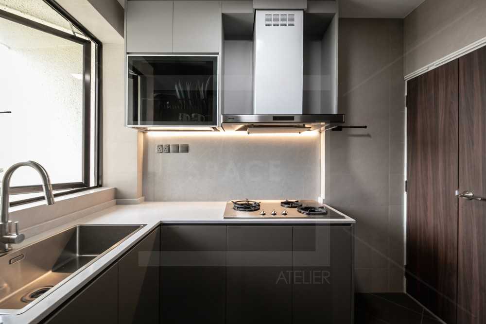 Contemporary Kitchen with Kitchen Window and Open Kitchen