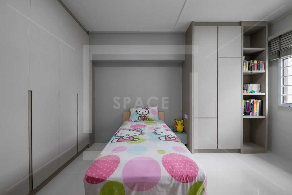 Scandinavian Bedroom with Wardrobe and Children's Beds