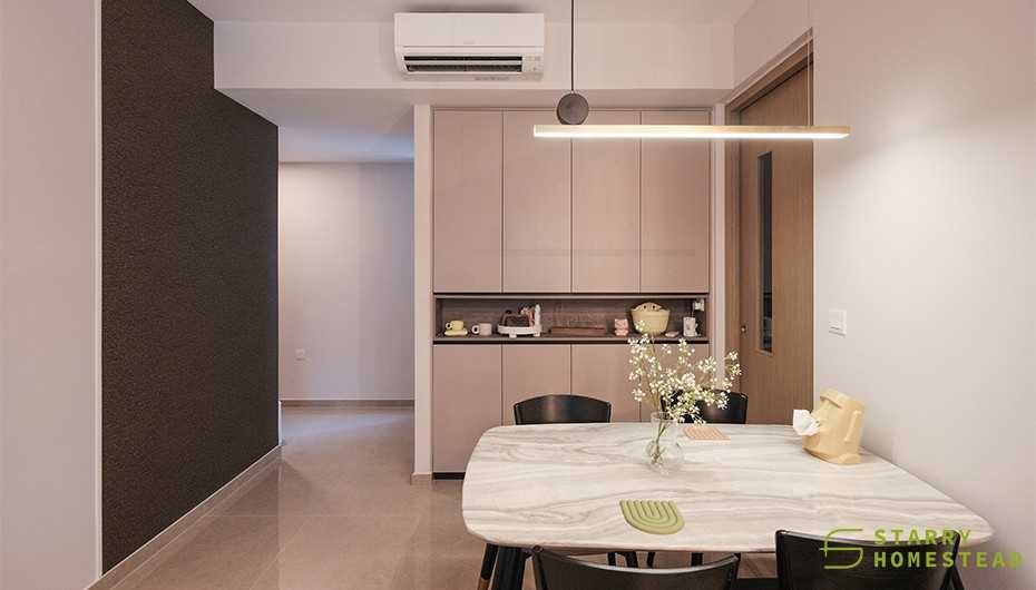 Modern Dining Room with Drop Light and Cove Lighting
