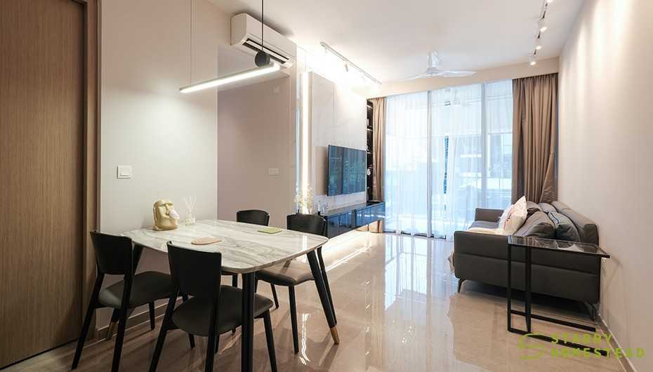 Modern Dining Room with Downlights and Dining Table