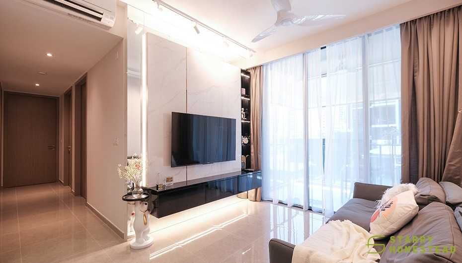 Modern Living Room with Sofa and Flooring