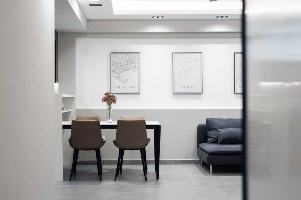 Minimalist Living Room with Feature Wall and Downlights