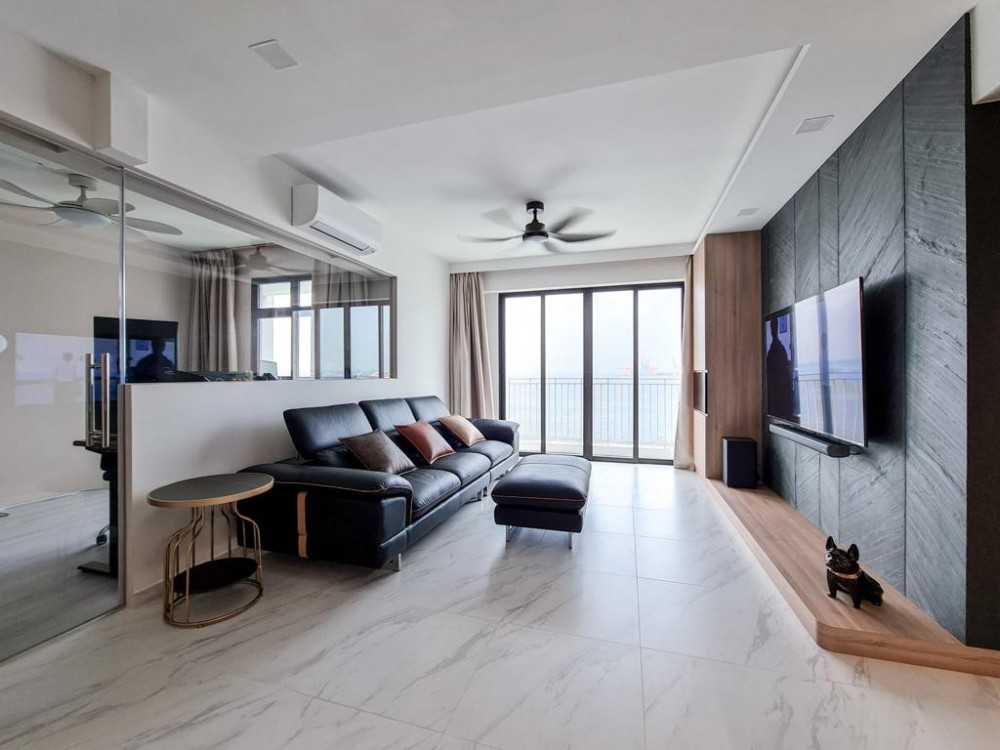 Contemporary Living Room with Sofa and Lighting