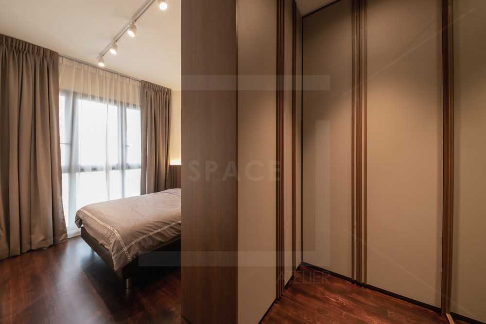 Modern Bedroom with Ceiling Light and Wardrobe