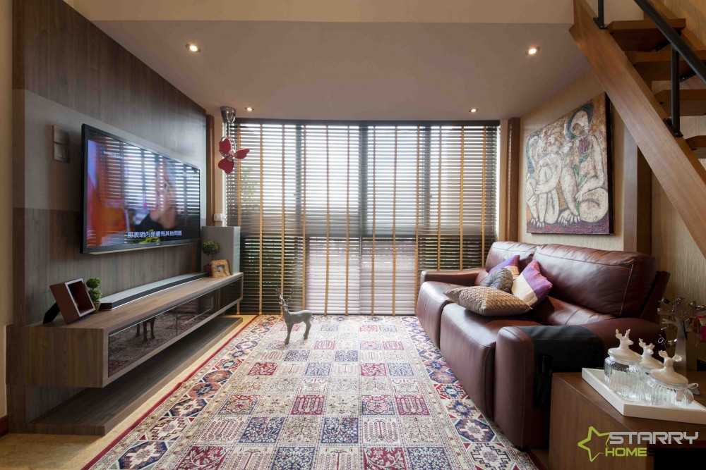 Contemporary Living Room with TV Console and TV