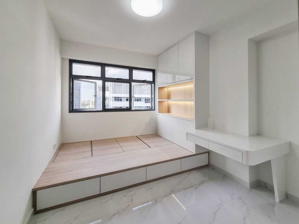 Modern Bedroom with Wardrobe and Built-in Bed