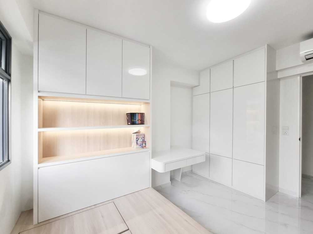 Modern Bedroom with Wardrobe and Built-in Bed
