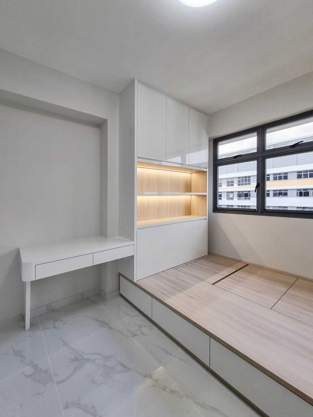 Modern Bedroom with Wardrobe and Built-in Bed