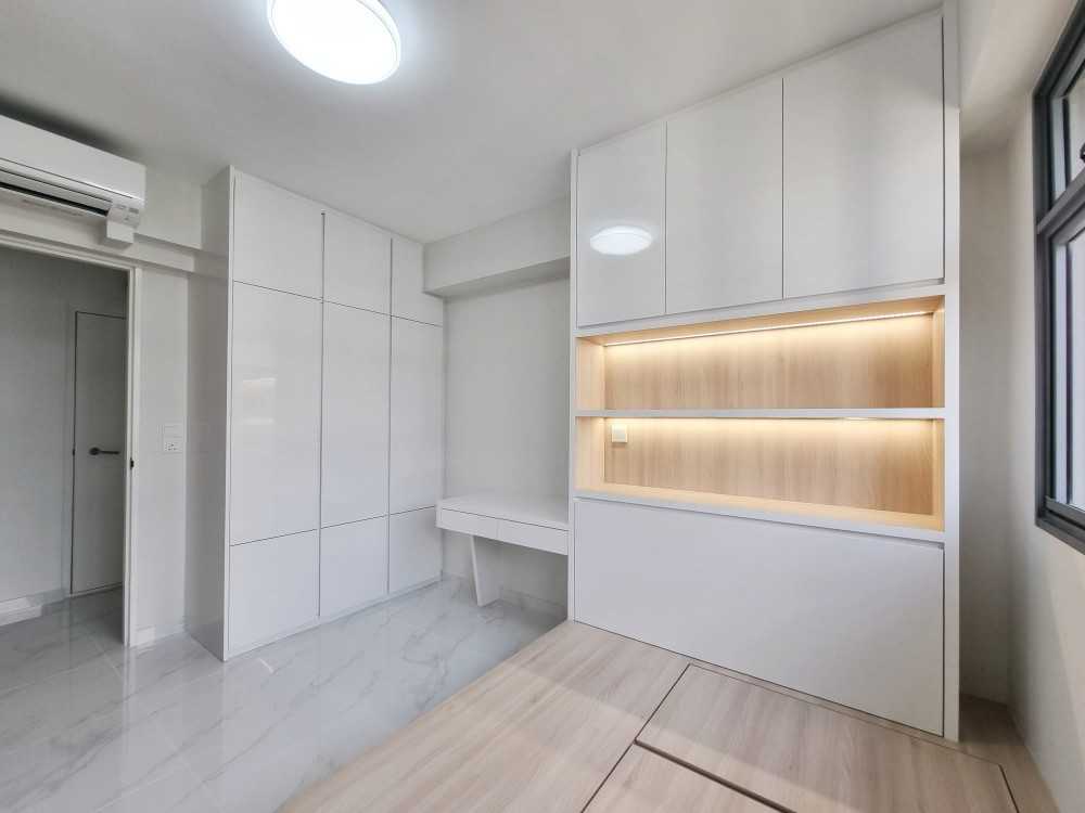 Modern Bedroom with Wardrobe and Built-in Bed