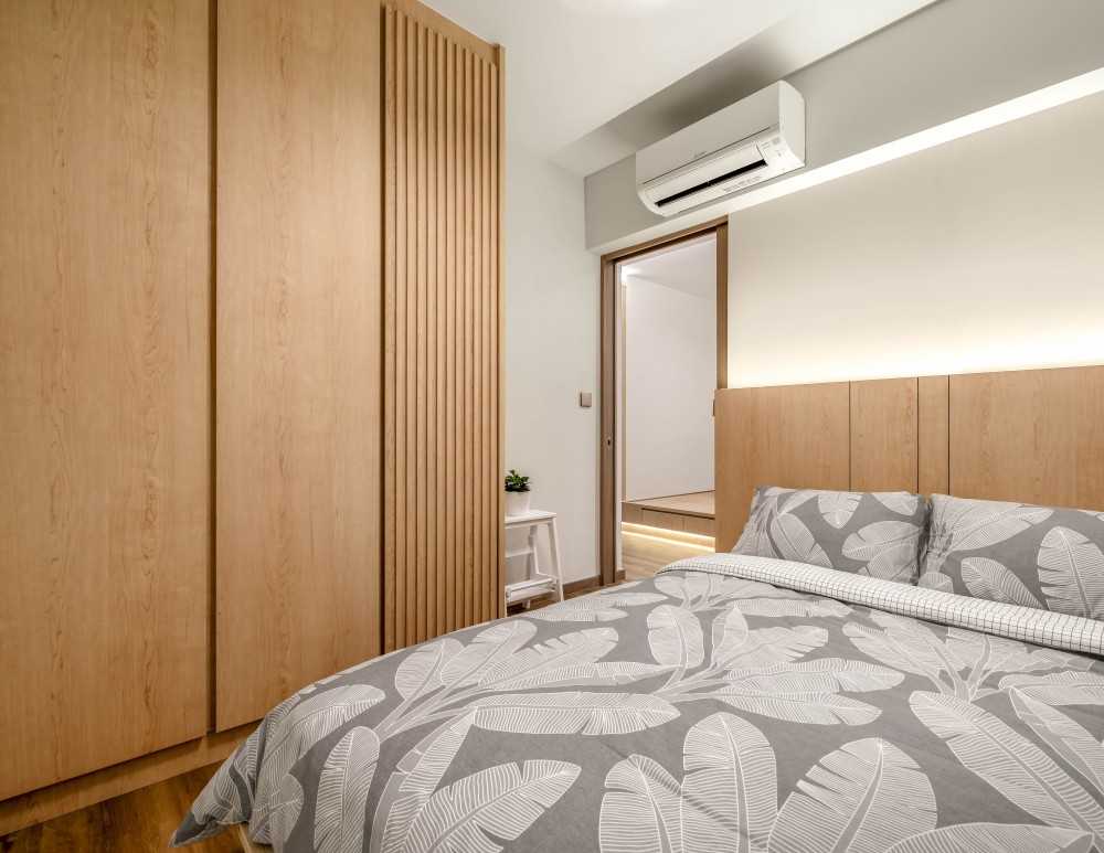 Scandinavian Bedroom with Wardrobe and Closet