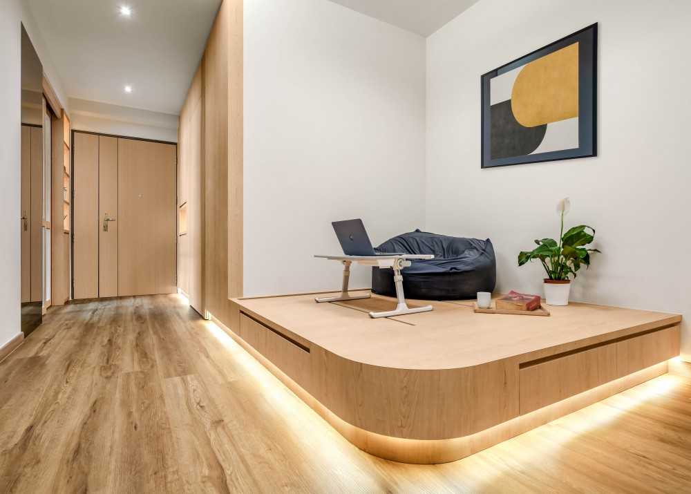 Scandinavian Living Room with Coffee Table and Square Coffee Table