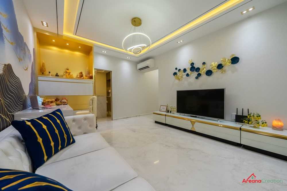 Modern Living Room with TV Console and Sofa