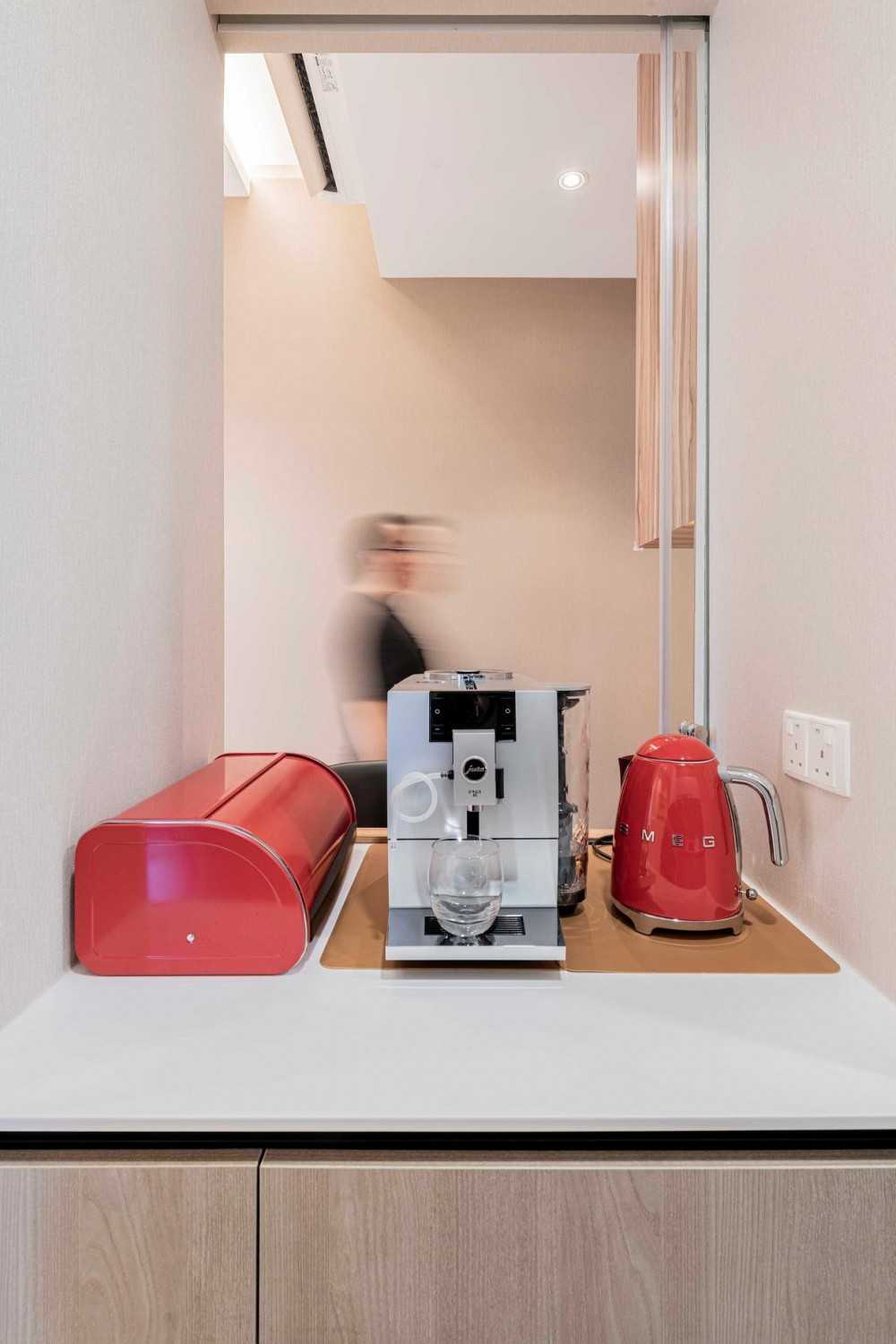 Contemporary Kitchen with Countertop and Cement Floor
