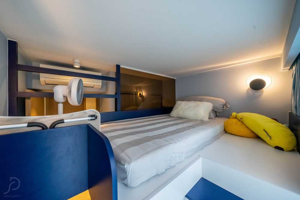 Modern Bedroom with Bedside Table and Bedroom Dresser