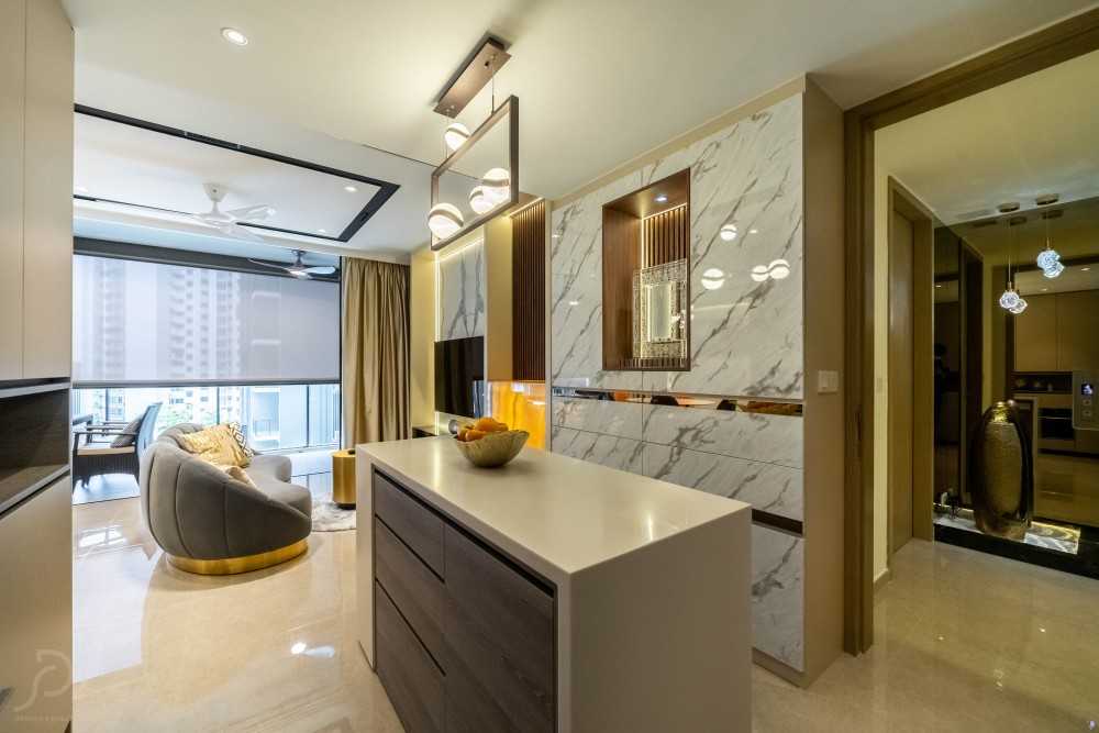 Modern Living Room with TV Console and Feature Wall